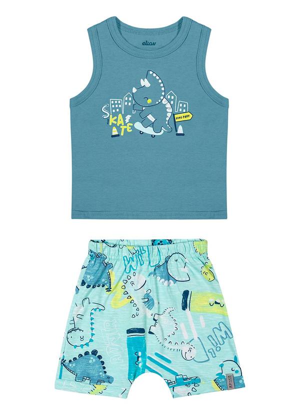 Elian - Conjunto Bebê Menino Dino Skate Elian Azul 3