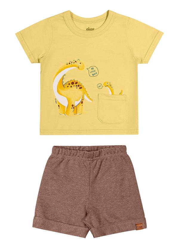 Elian - Conjunto Bebê Menino Dinossauro Elian Amarelo