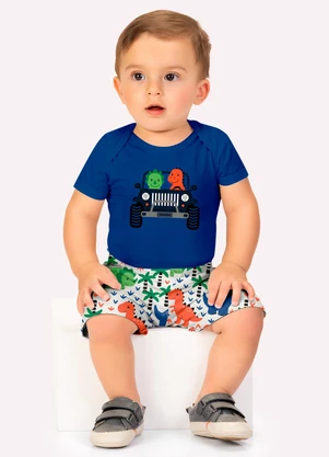Kyly - Conjunto Bebê Menino Dinossauros Azul - KYLY