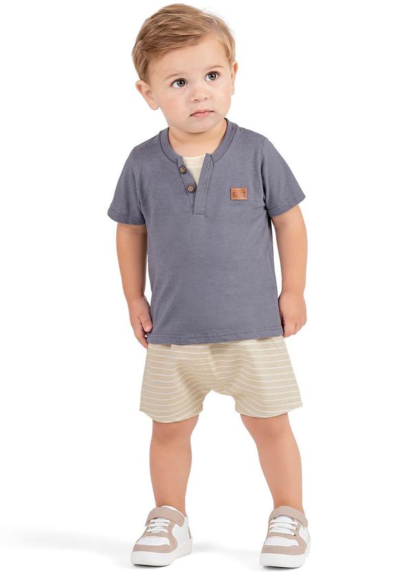 Colorittá - Conjunto Bebê Menino Eco Linho Colorittá Azul