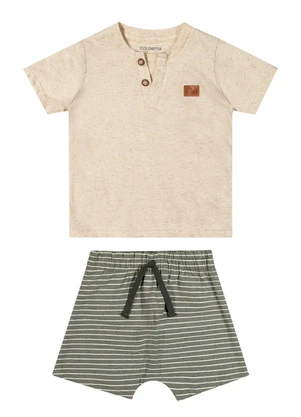 Conjunto Bebê Menino Eco Linho Colorittá (Bege) - COLORITTÁ