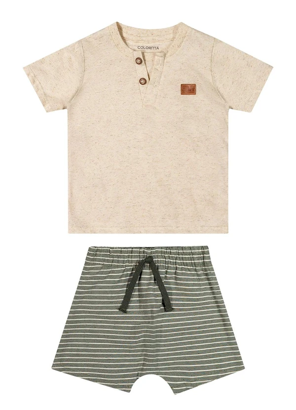 Colorittá - Conjunto Bebê Menino Eco Linho Colorittá Bege