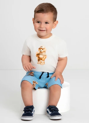 Conjunto Bebê Menino em Microfibra Quimby Branco - QUIMBY