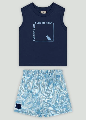 Conjunto Bebê Menino Estampado Quimby Azul - QUIMBY