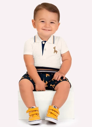 Kyly - Conjunto Bebê Menino Girafas Cinza - KYLY