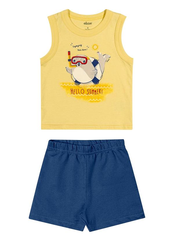 Elian - Conjunto Bebê Menino Hello Summer Elian Amarelo