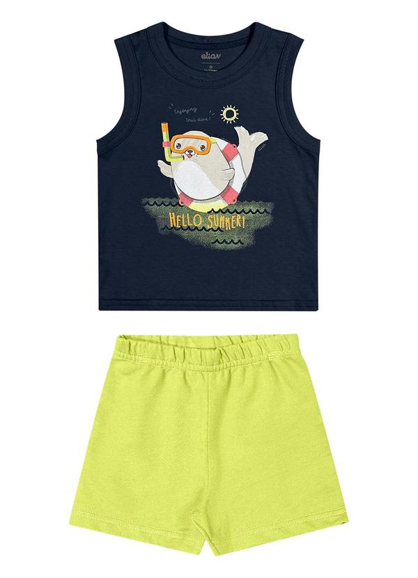 Elian - Conjunto Bebê Menino Hello Summer Elian Azul