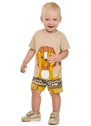 Elian - Conjunto Bebê Menino Interativo Leão Bege - ELIAN