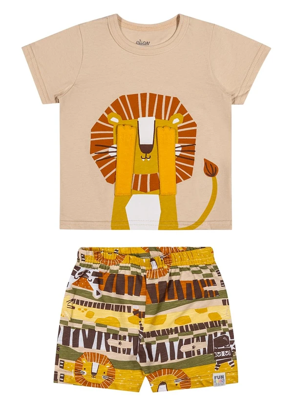 Elian - Conjunto Bebê Menino Interativo Leão Bege 2