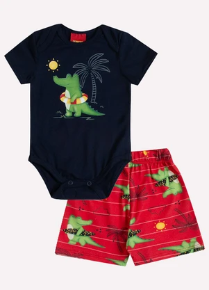 Kyly - Conjunto Bebê Menino Jacaré Azul - KYLY