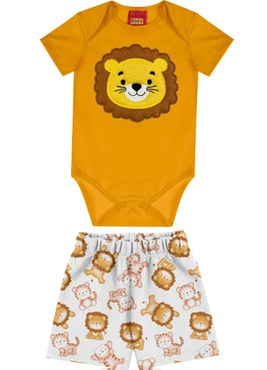 Kyly - Conjunto Bebê Menino Leão Amarelo - KYLY