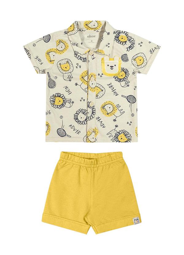 Elian - Conjunto Bebê Menino Leãozinho Elian Bege