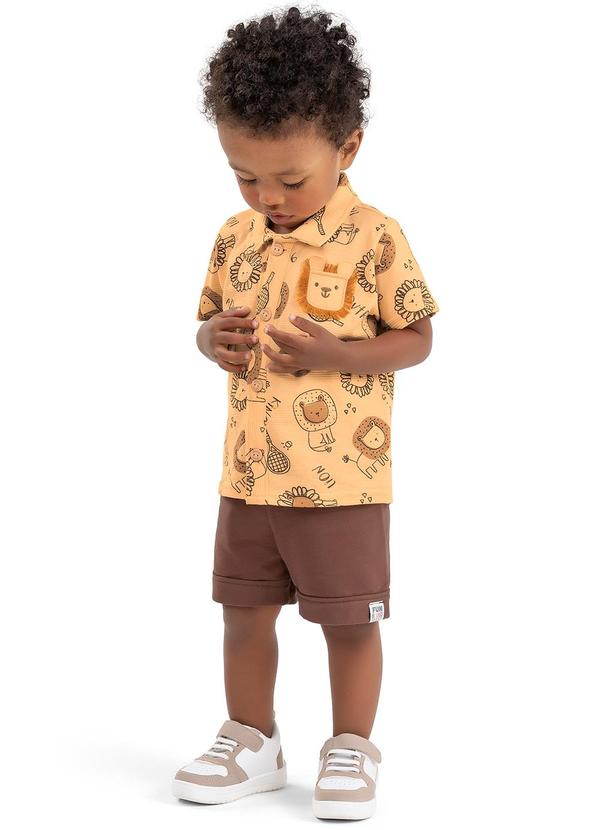 Elian - Conjunto Bebê Menino Leãozinho Elian Laranja