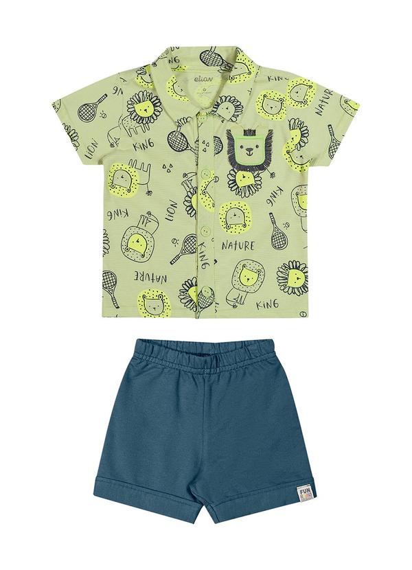 Elian - Conjunto Bebê Menino Leãozinho Elian Verde