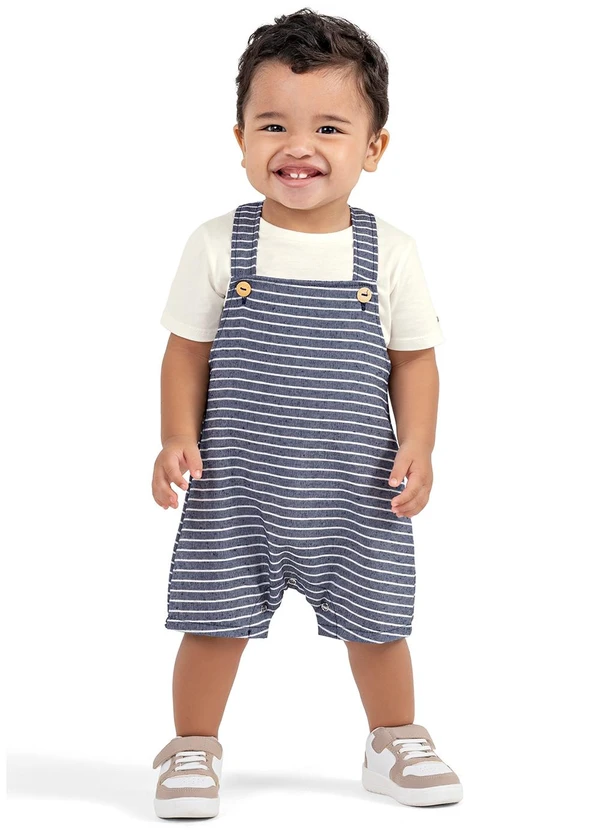 Colorittá - Conjunto Bebê Menino Listrado Colorittá Bege