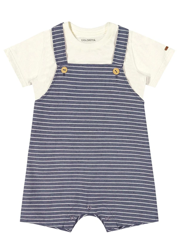 Colorittá - Conjunto Bebê Menino Listrado Colorittá Bege 2