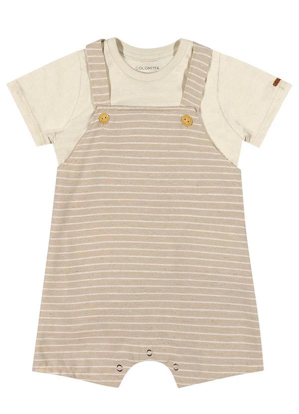 Colorittá - Conjunto Bebê Menino Listrado Colorittá Bege