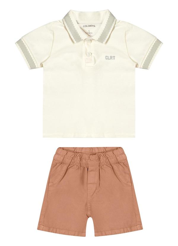 Colorittá - Conjunto Bebê Menino Polo Casual Colorittá Bege