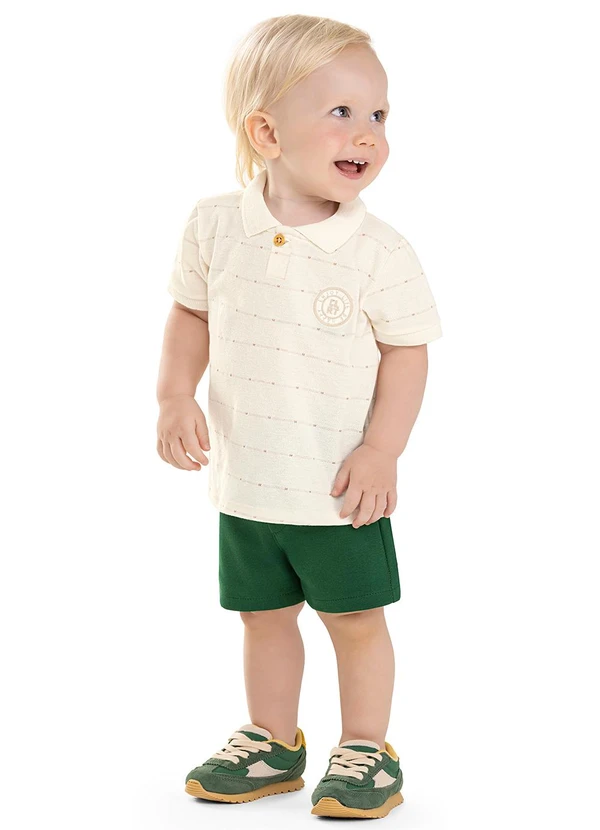 Colorittá - Conjunto Bebê Menino Polo com Bordado Bege 1