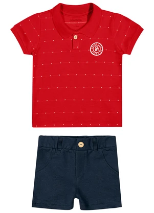 Colorittá - Conjunto Bebê Menino Polo com Bordado Vermelho - COLORITTÁ