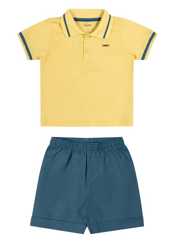 Elian - Conjunto Bebê Menino Polo Elian Amarelo