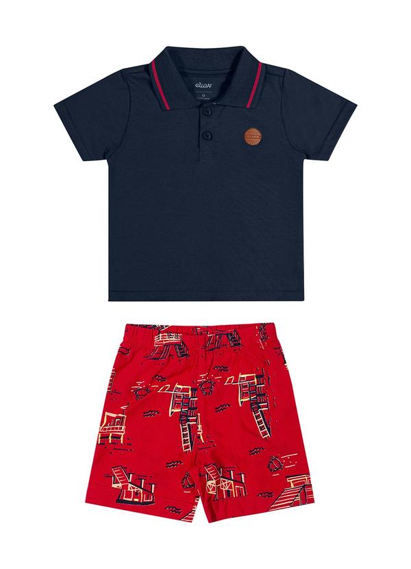 Elian - Conjunto Bebê Menino Polo Praia Elian Azul 2