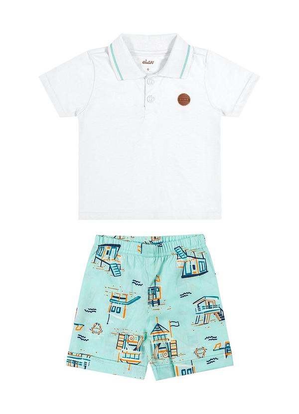 Elian - Conjunto Bebê Menino Polo Praia Elian Branco