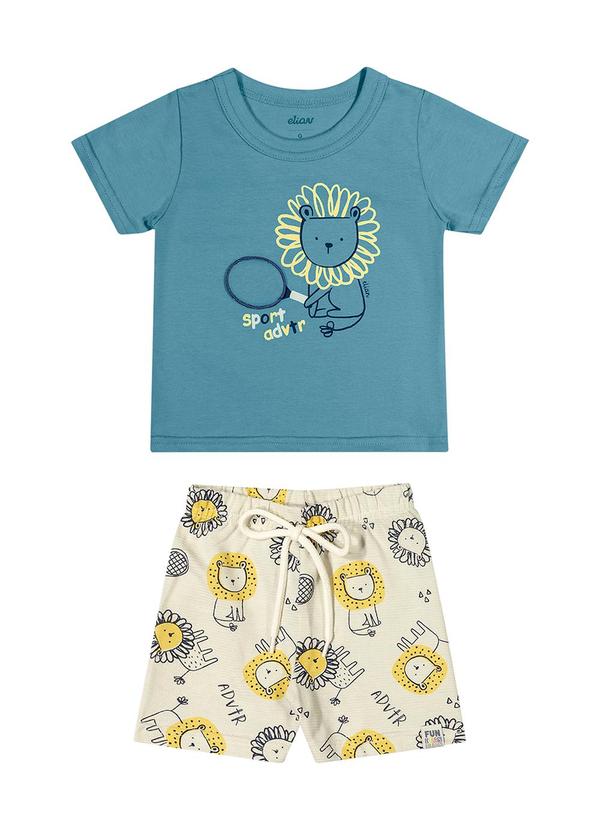Elian - Conjunto Bebê Menino Praia Leão Elian Azul 1