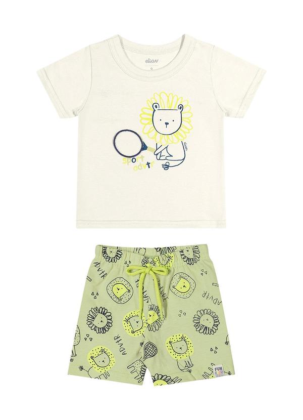 Elian - Conjunto Bebê Menino Praia Leão Elian Bege