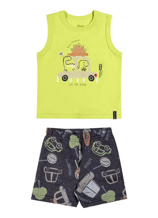 Elian - Conjunto Bebê Menino Regata Dino Elian Roxo