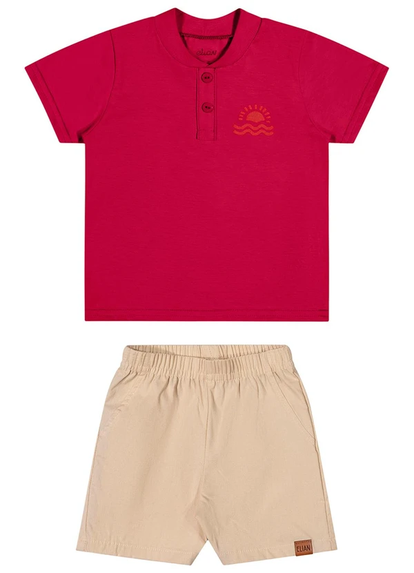 Elian - Conjunto Bebê Menino Sol Vermelho 2