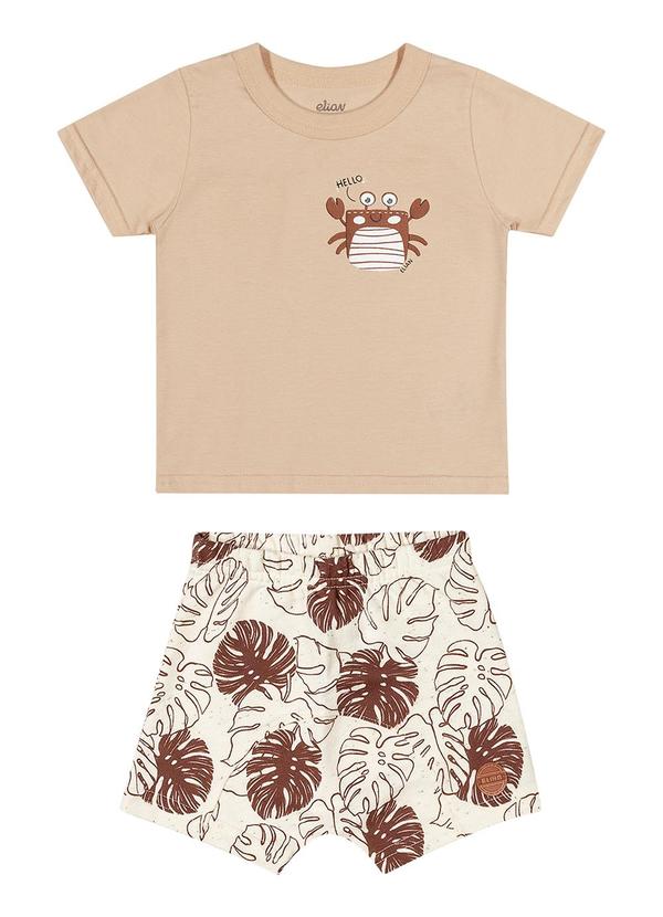 Elian - Conjunto Bebê Menino Tropical Elian Bege