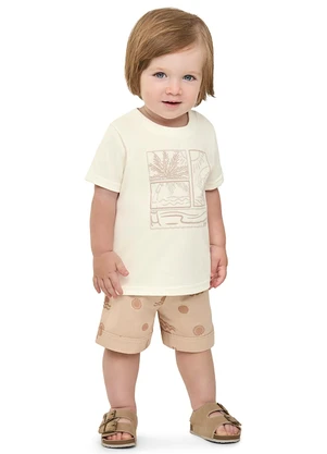 Elian - Conjunto Bebê Menino Tropical Leve Bege - ELIAN