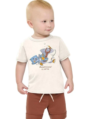 Elian - Conjunto Bebê Menino Tubarão Bege - ELIAN
