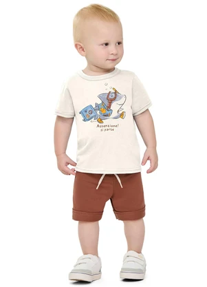 Elian - Conjunto Bebê Menino Tubarão Bege - ELIAN