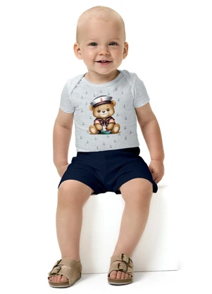 Kyly - Conjunto Bebê Menino Ursinho Cinza - KYLY