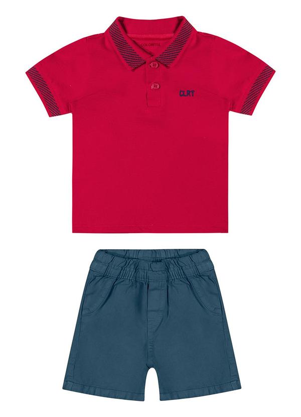 Colorittá - Conjunto Bebê  Polo Casual Colorittá Vermelho 1