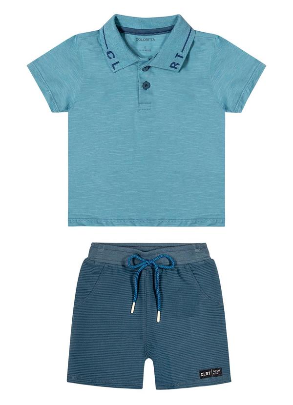 Colorittá - Conjunto Bebê Polo Esportiva Colorittá Azul