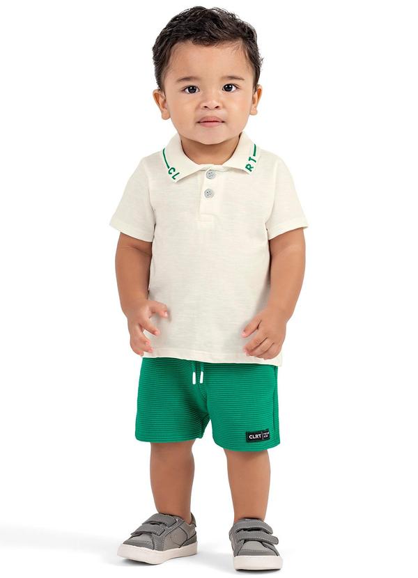 Colorittá - Conjunto Bebê  Polo Esportiva Colorittá Bege