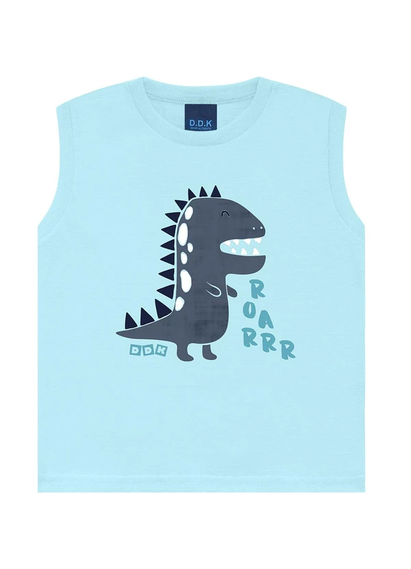 Ddk - Conjunto Bebê Regata Machão Dino e Bermuda Azul