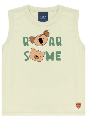 Ddk - Conjunto Bebê Regata Machão Roar e Bermuda  Bege - DDK