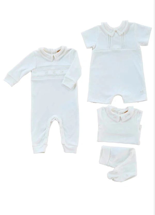 Up Baby - Conjunto Bebê Unissex em Suedine Branco 4