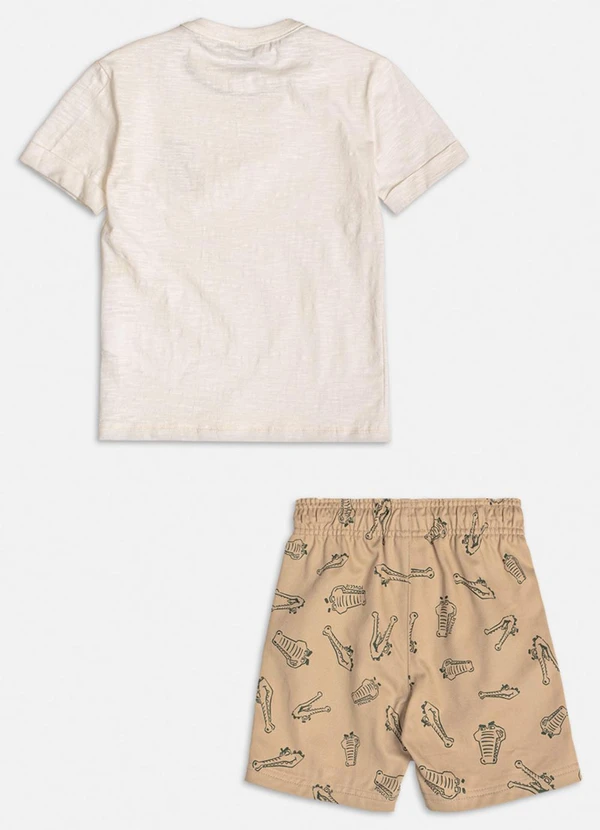 Youccie - Conjunto Bege com Estampa de Crocodilo Off White 4