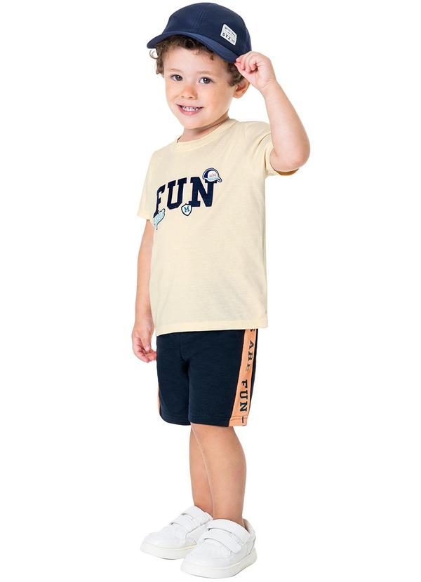 Malwee Kids - Conjunto Bege Fun em Moletinho Menino