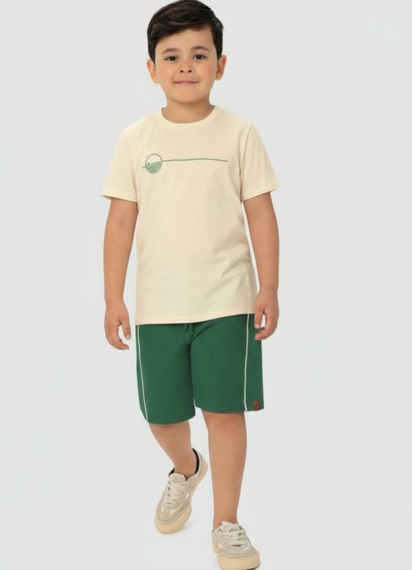 Carinhoso - Conjunto Bege Tradicional Geométrico Menino