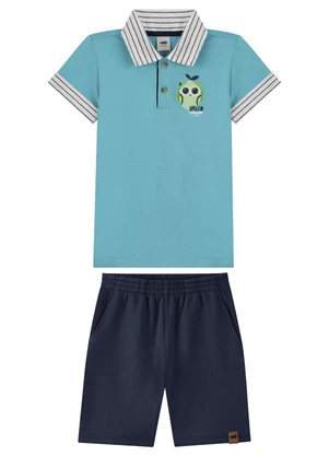 Marlan - Conjunto Bermuda e Camisa Polo Azul - MARLAN