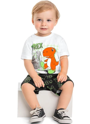 Bee Loop - Conjunto Bermuda e Camiseta Bebê Branco - BEE LOOP