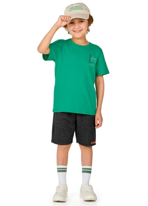 Marlan - Conjunto Bermuda e Camiseta Bordado Verde - MARLAN