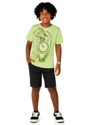 Marlan - Conjunto Bermuda e Camiseta Estampa 3d Verde - MARLAN