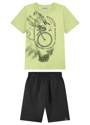 Marlan - Conjunto Bermuda e Camiseta Estampa 3d Verde - MARLAN